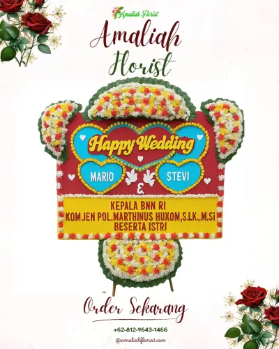 Karangan Papan Bunga Pernikahan di Warukidul